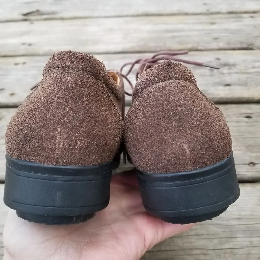 G defy Gravity Defyer Brown Suede Leather‎ Cap Toe Lace-up Oxfords Men's 7.5